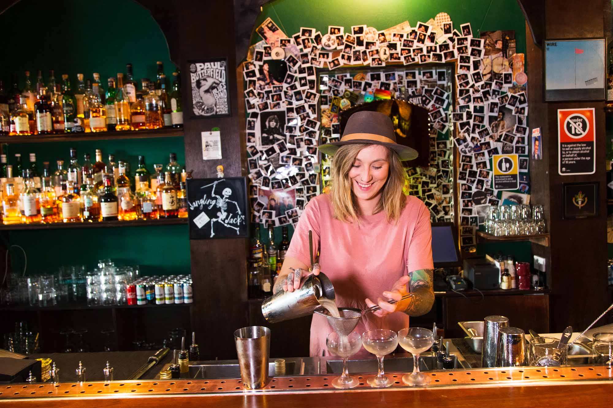 Rachael Merritt making Banana Daiquiris at Jangling Jack's. Photo: Boothby