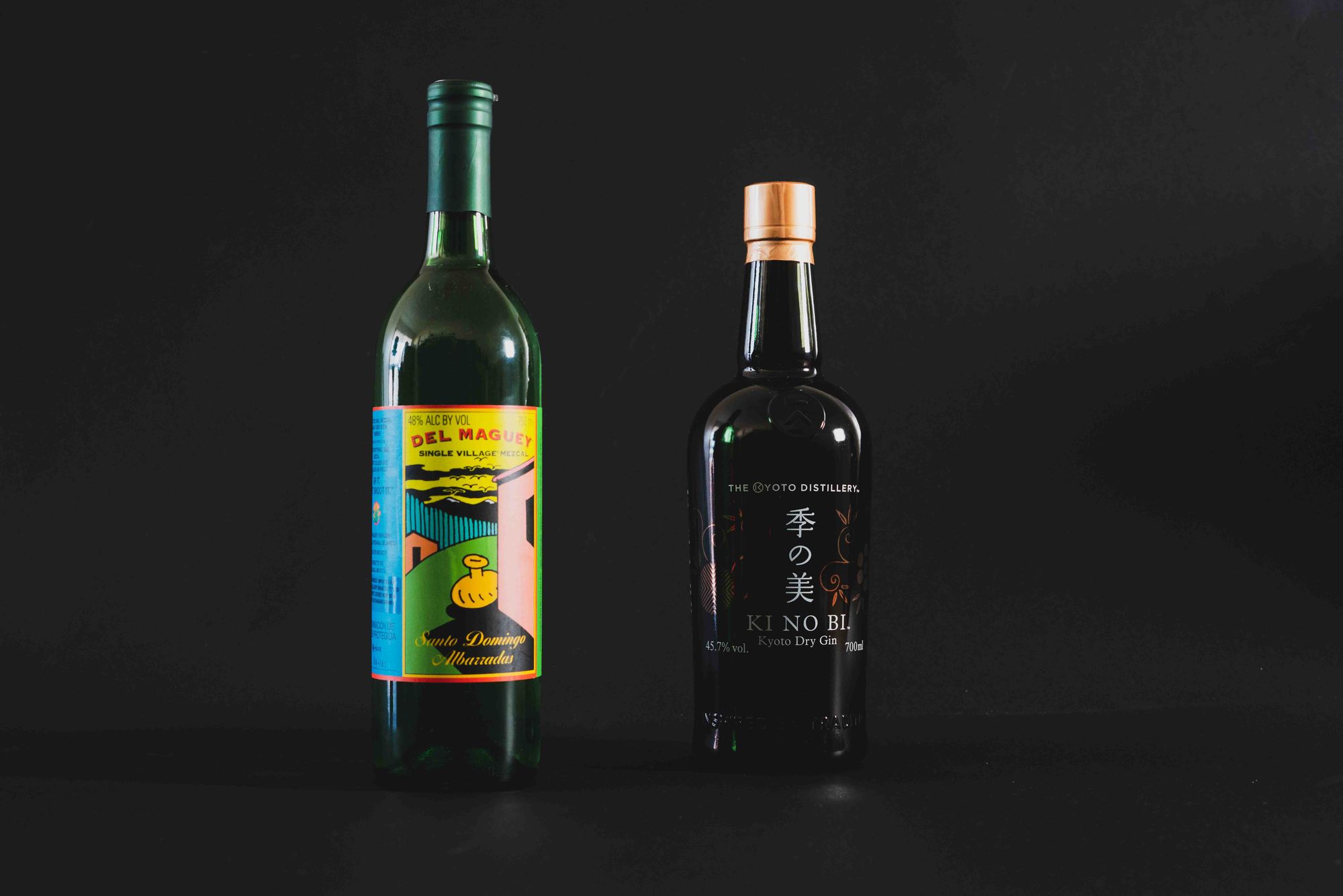 Del Maguey Santo Domingo Albarradas and Ki No Bi Kyoto Dry Gin. Photo: Boothby