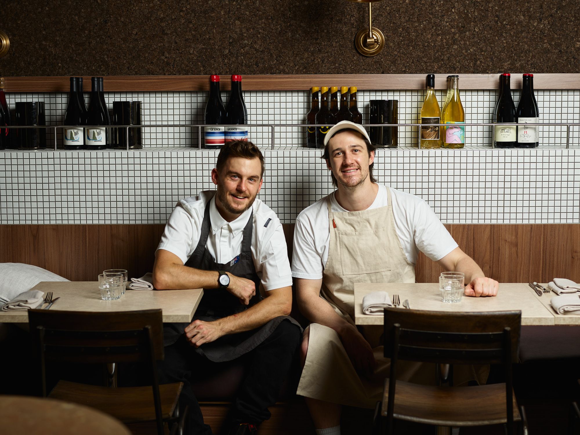 Banco's Kurtis Bosley (right) with chef Dan Webb. Photo: Steve Woodburn