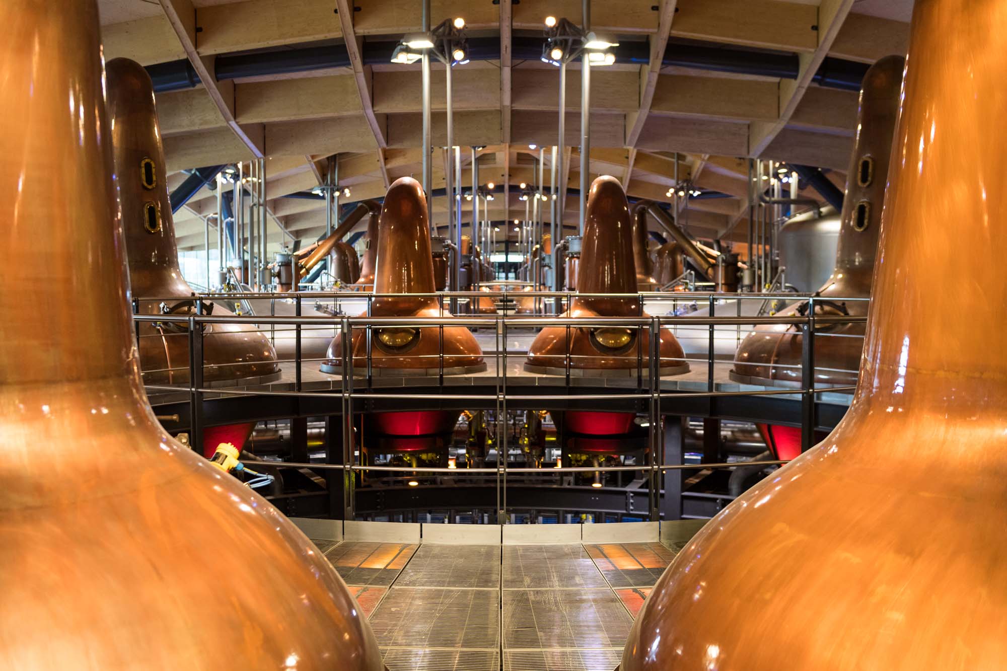 The pot stills at Macallan's state of the art distillery in the Highlands. Photo: Supplied