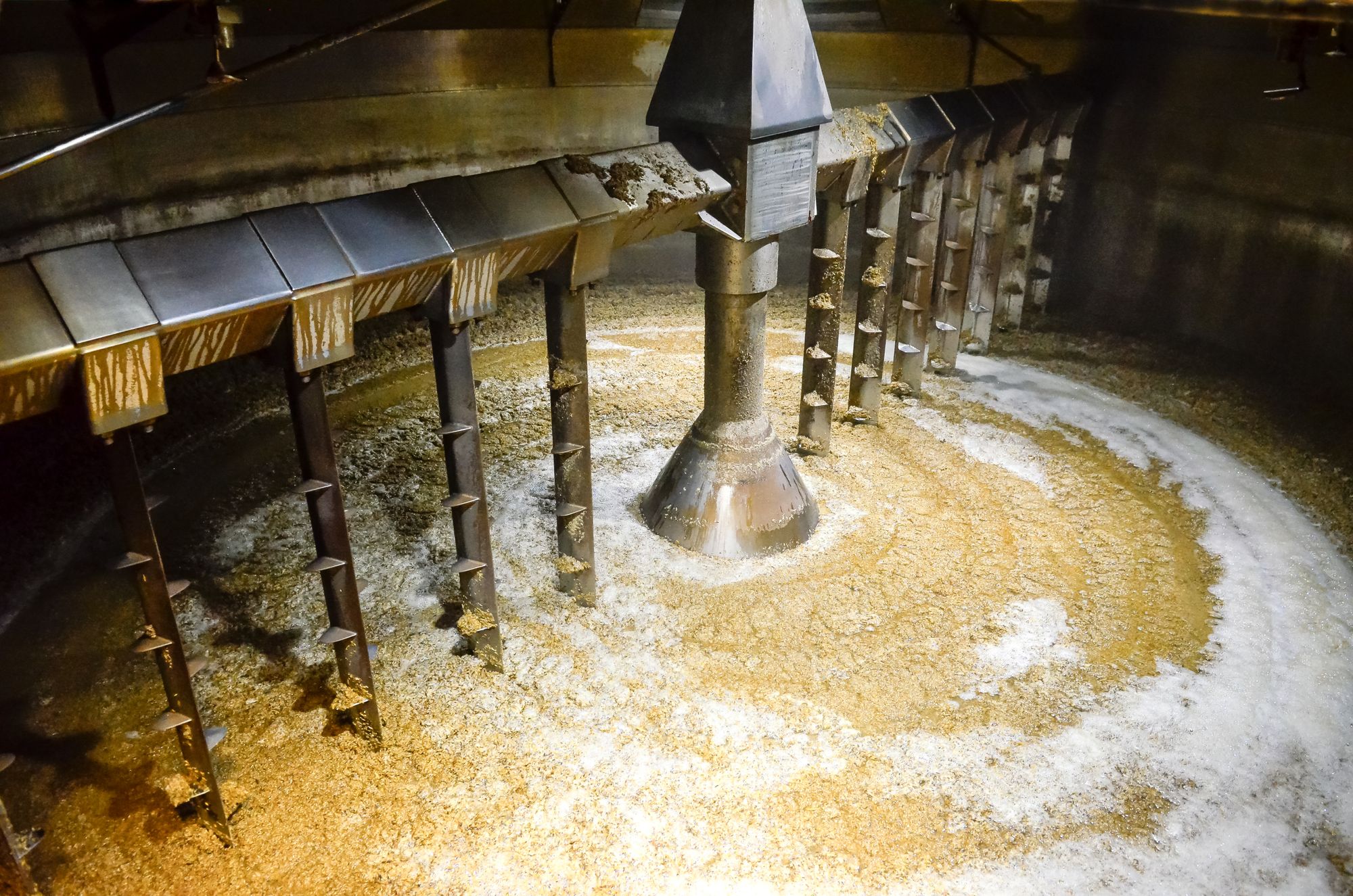 Inside a mash tun during the whisky making process. Photo: Shutterstock