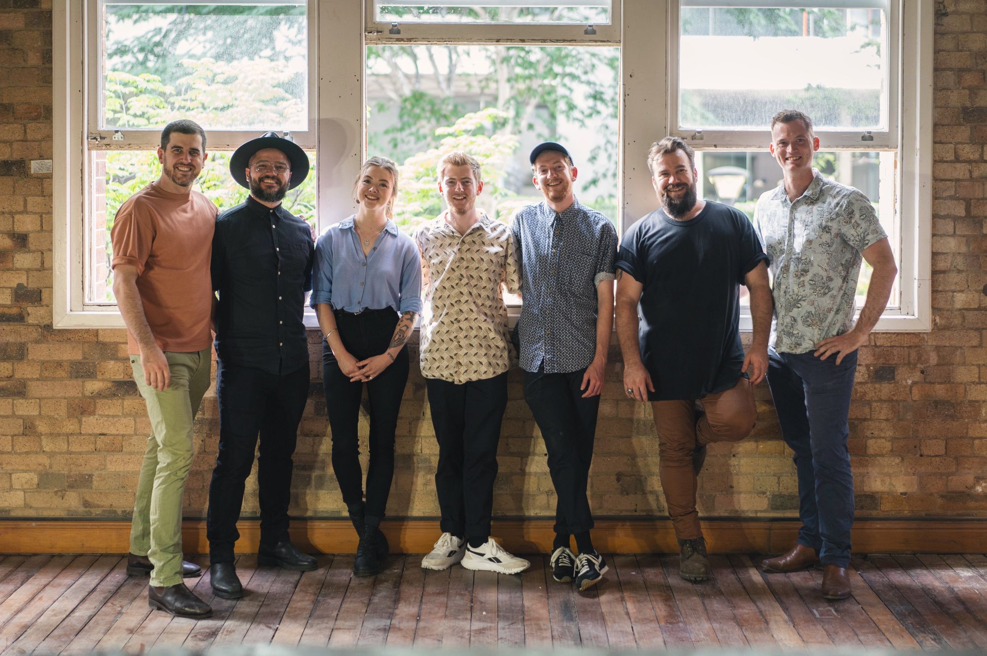 The opening team at Frog's Hollow Saloon. From left: Pete Hollands, Thiago Silva, Lily Morris, Liam Murphy, Martin McConnell, Nick Winter, and Magnus Moore. Photo: Supplied