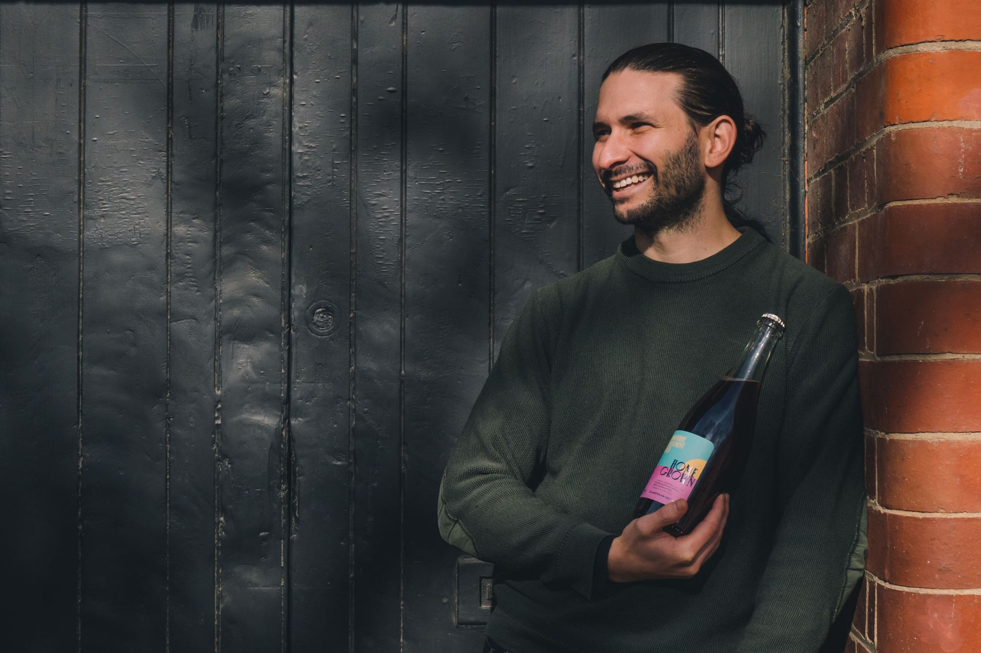 Michael Bascetta with one of their Home Grown batched cocktails. Photo: Supplied