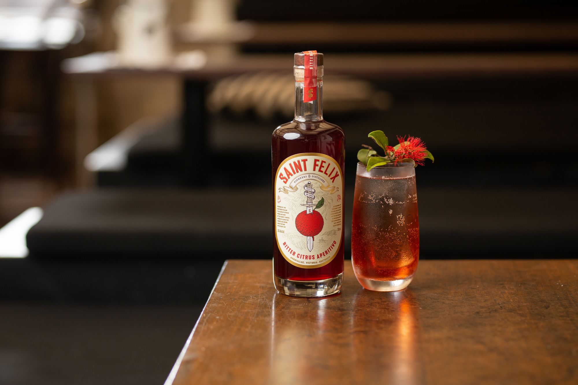 Saint Felix stars in in this Australiano cocktail at Justin Lane Est on the Gold Coast. Photo: Supplied