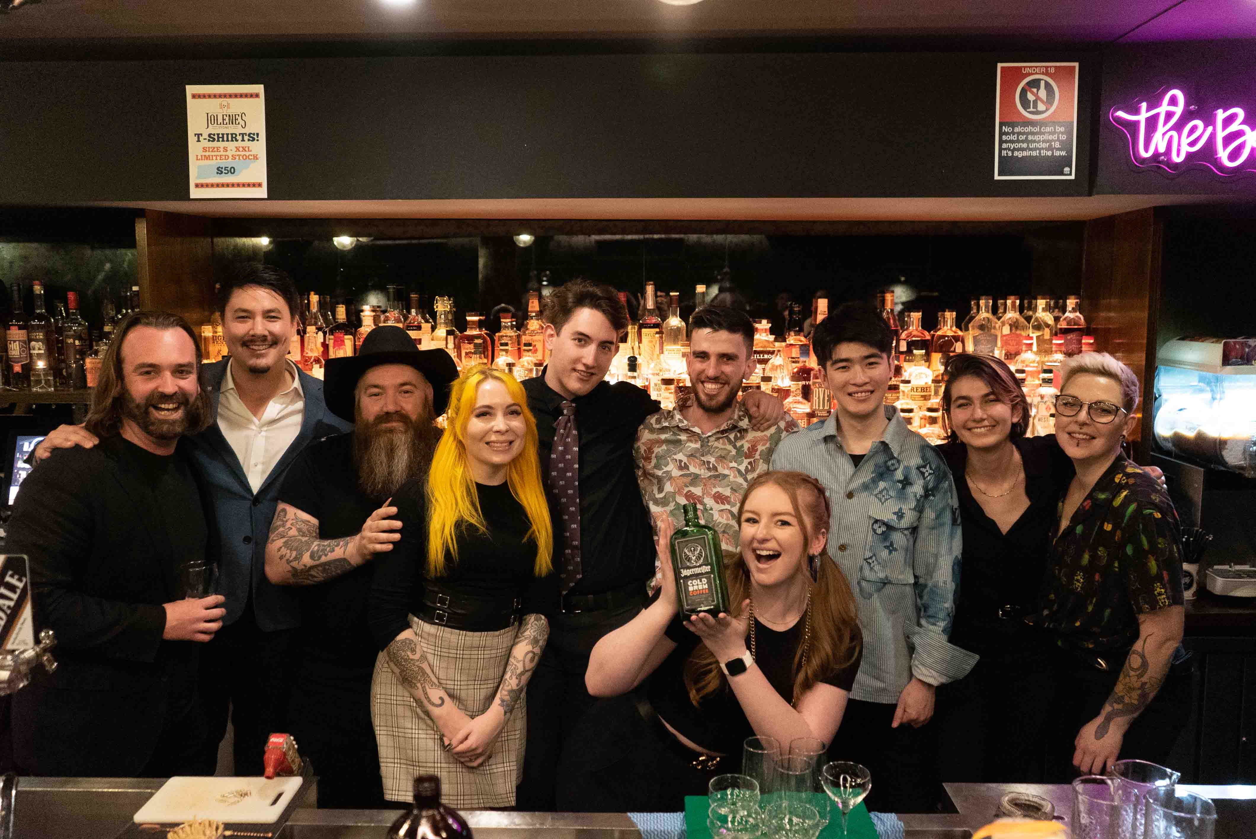 The judges, competitors, and winner Kalisha Glover at Jolene's Sydney. Photo: Lauren Barbato