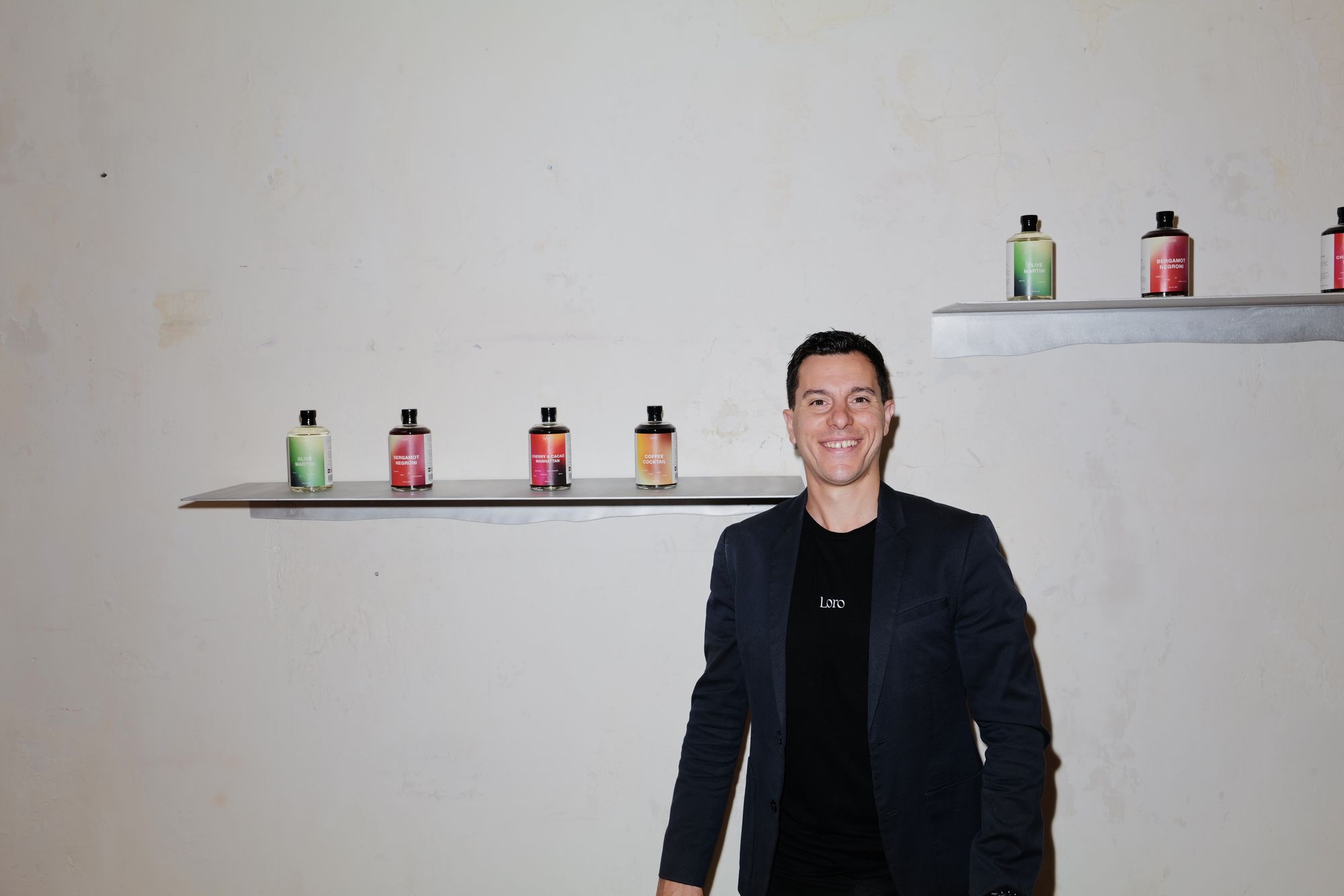 Orlando Marzo with his bottled cocktail brand, Loro. Photo: Supplied