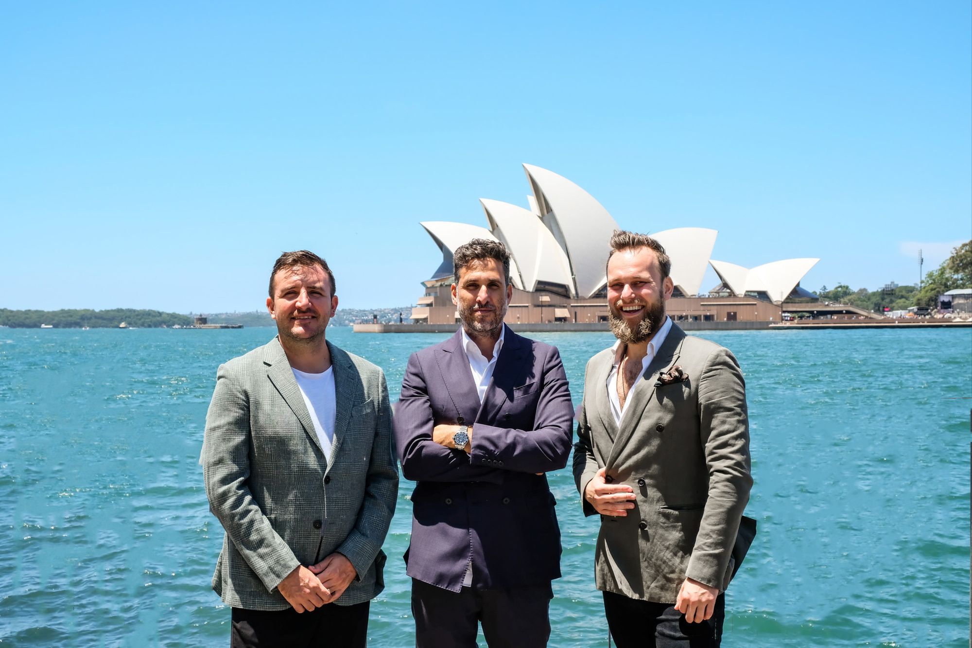 Maybe Group owners Vince Lombardo, Martin Hudak, and Stefano Catino are welcoming the world to Sydney in April. Photo: Supplied