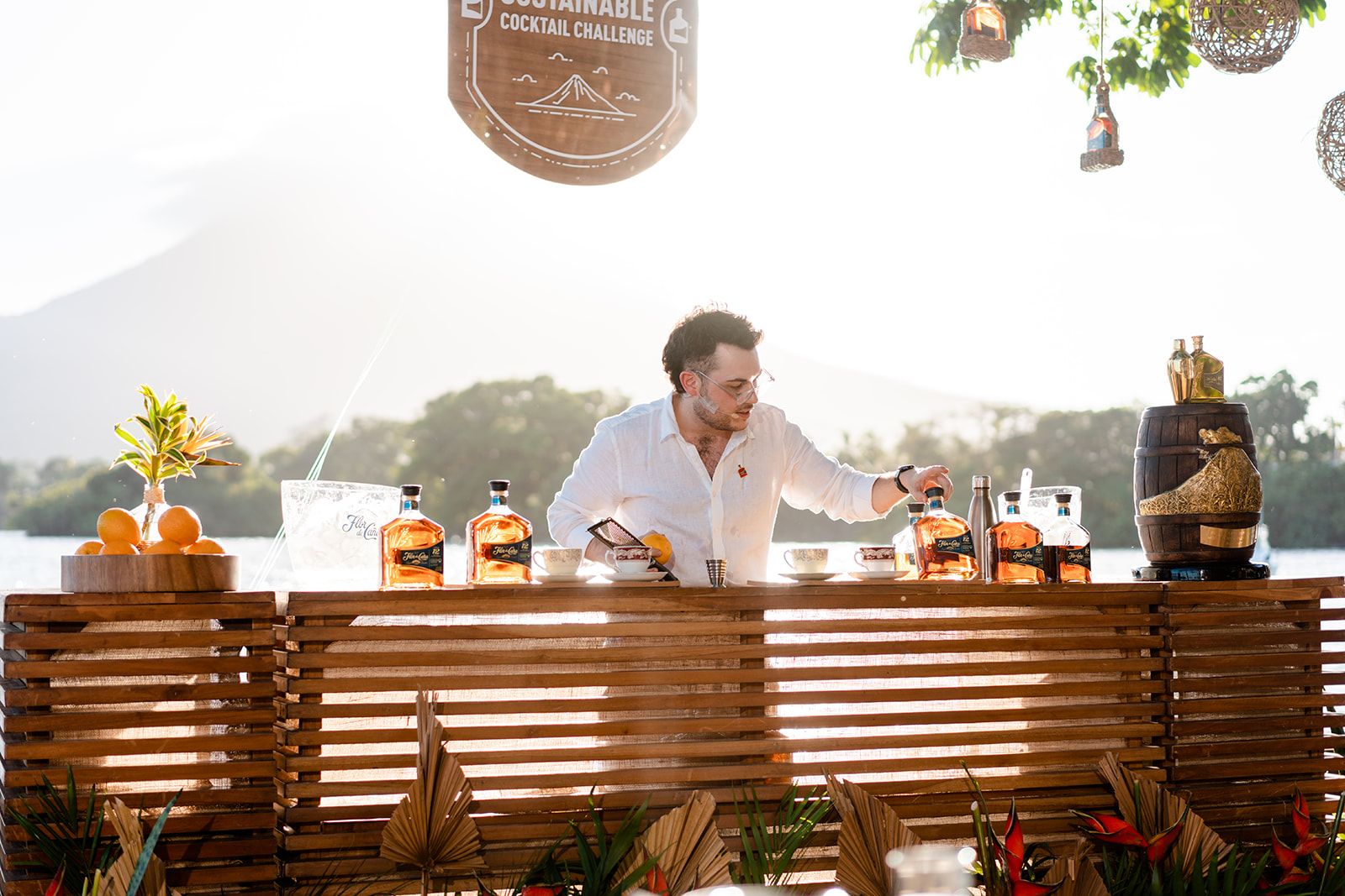 Australian bartender Tom McHugh competes in the global final of the Flor de Caña Sustainable Cocktail Challenge earlier this year. Photo: Supplied
