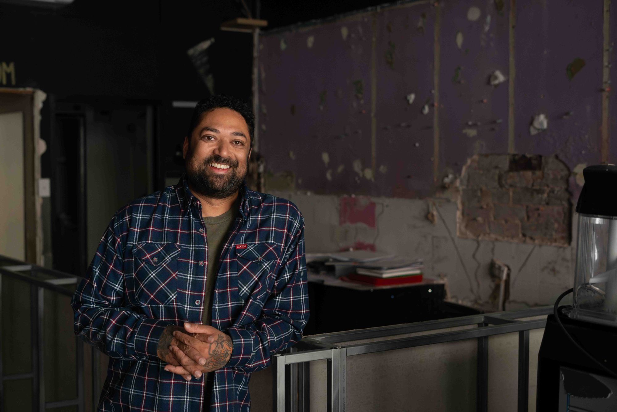 Pasan Wijesena on the building site of The Magpie on Enmore Road. Photo: Boothby