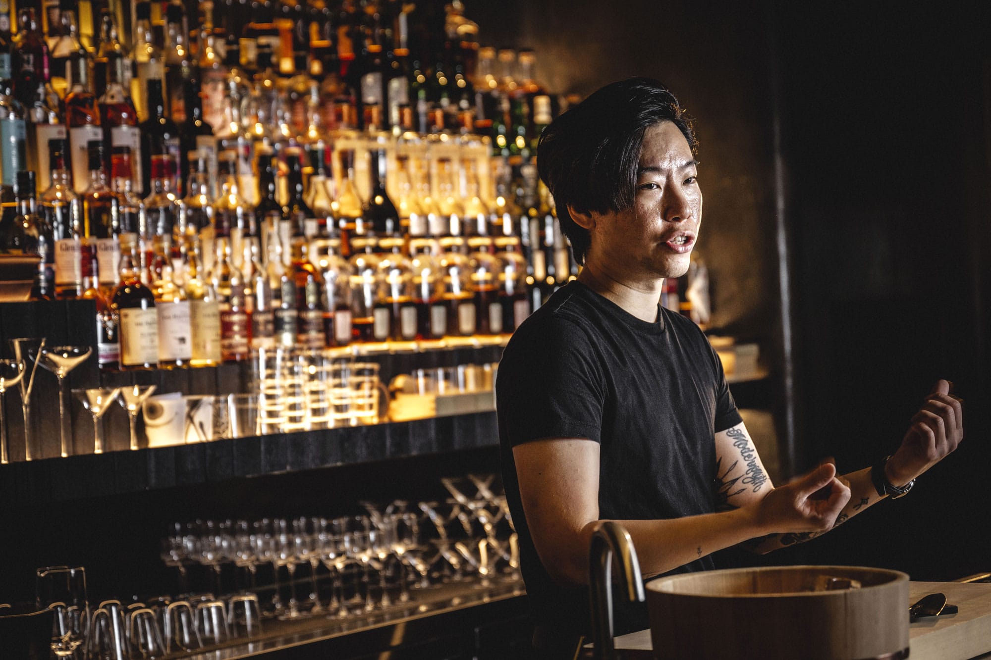 Wen Wang talks to Sam Bygrave about Bar Sumi. Photo: Christopher Pearce