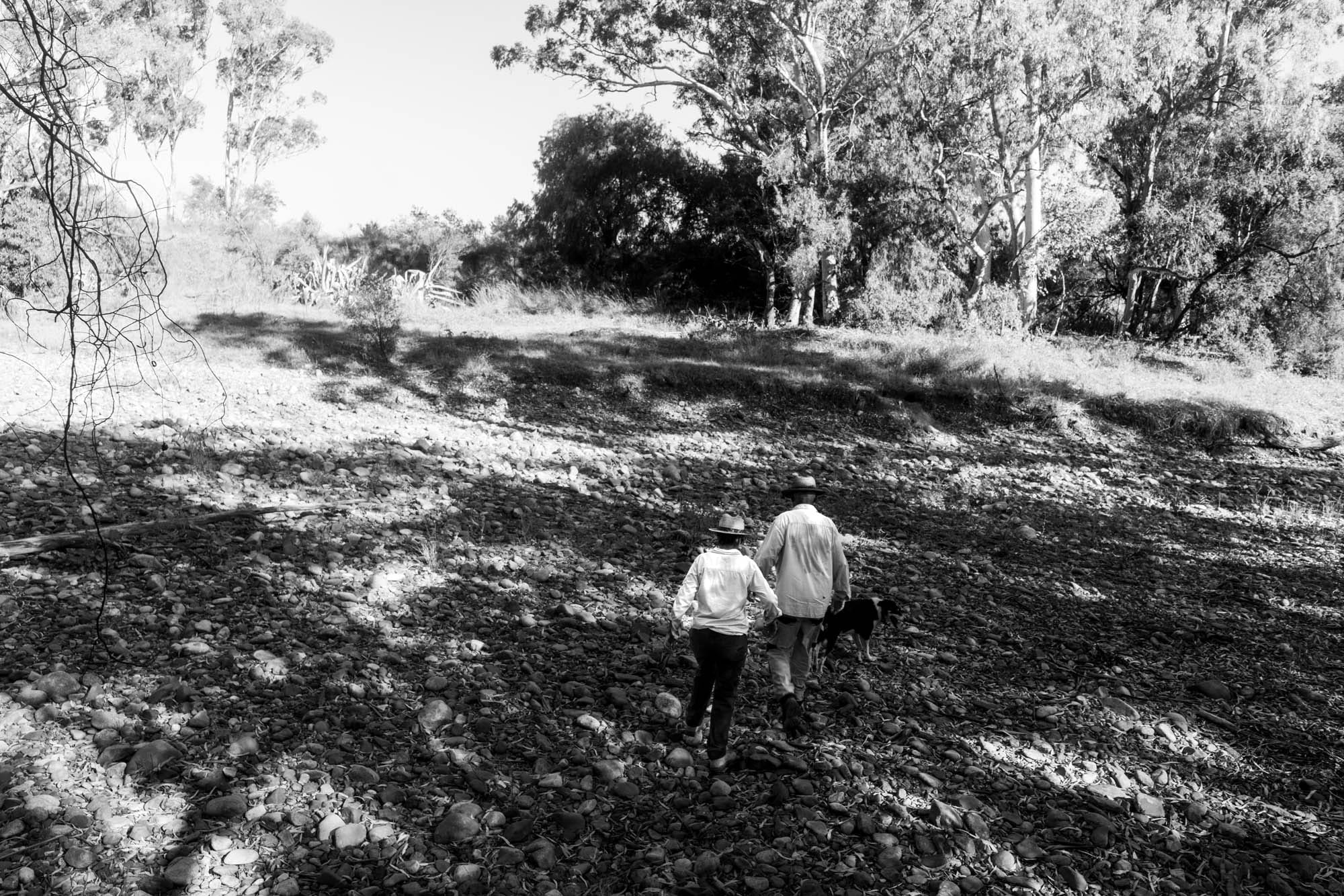 Crossing the dry creek bed. Photo: Boothby