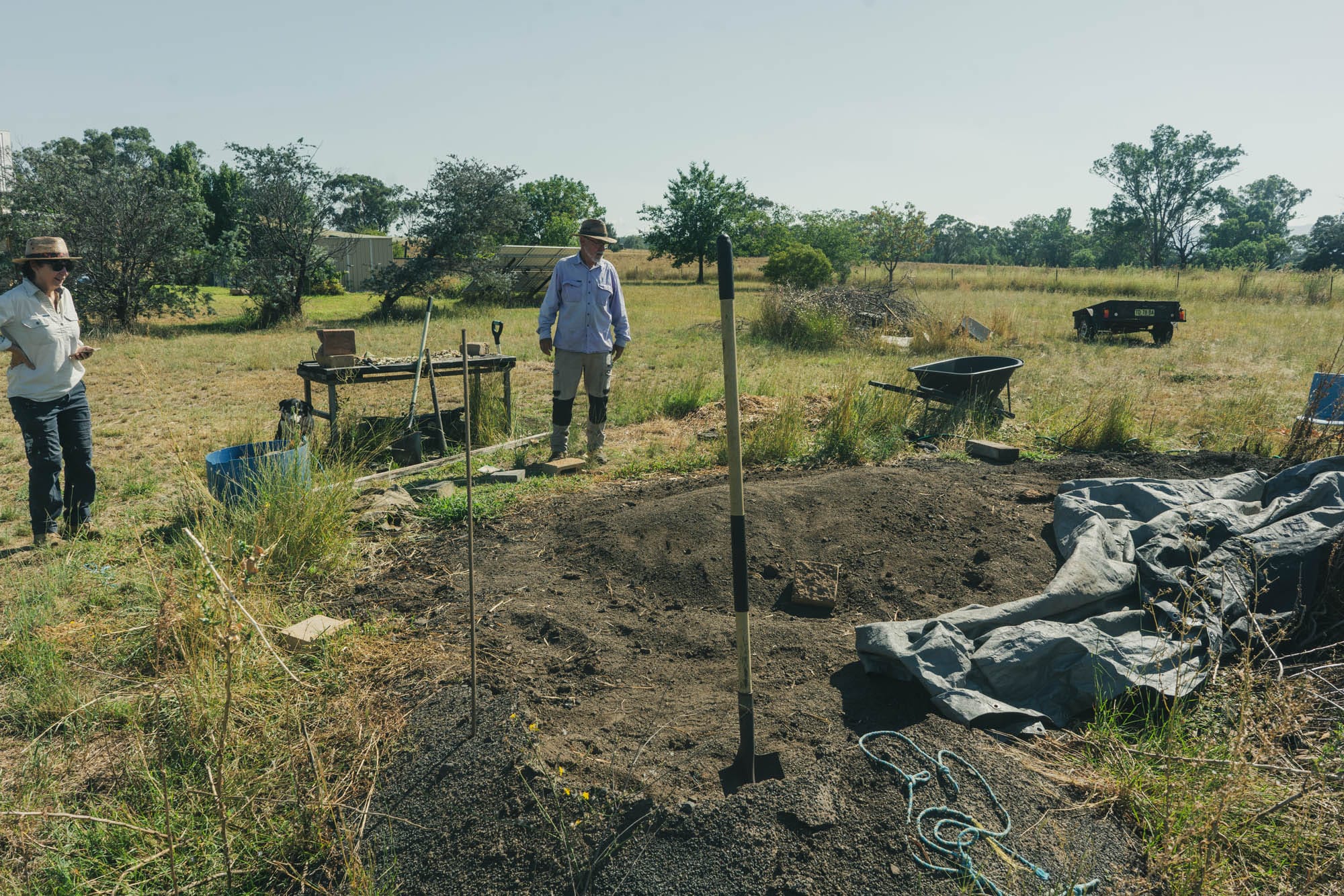 The earthen pit Stephen dug by hand, by himself. Photo: Boothby