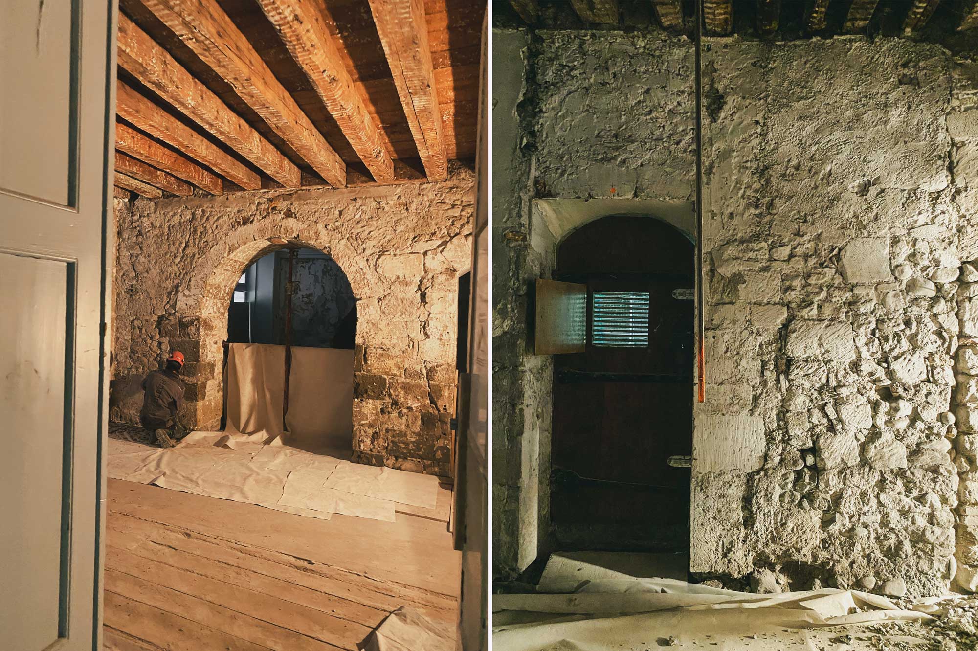 The 500 year old shell of a beautiful bar to be. Photos: Charlie Ainsbury