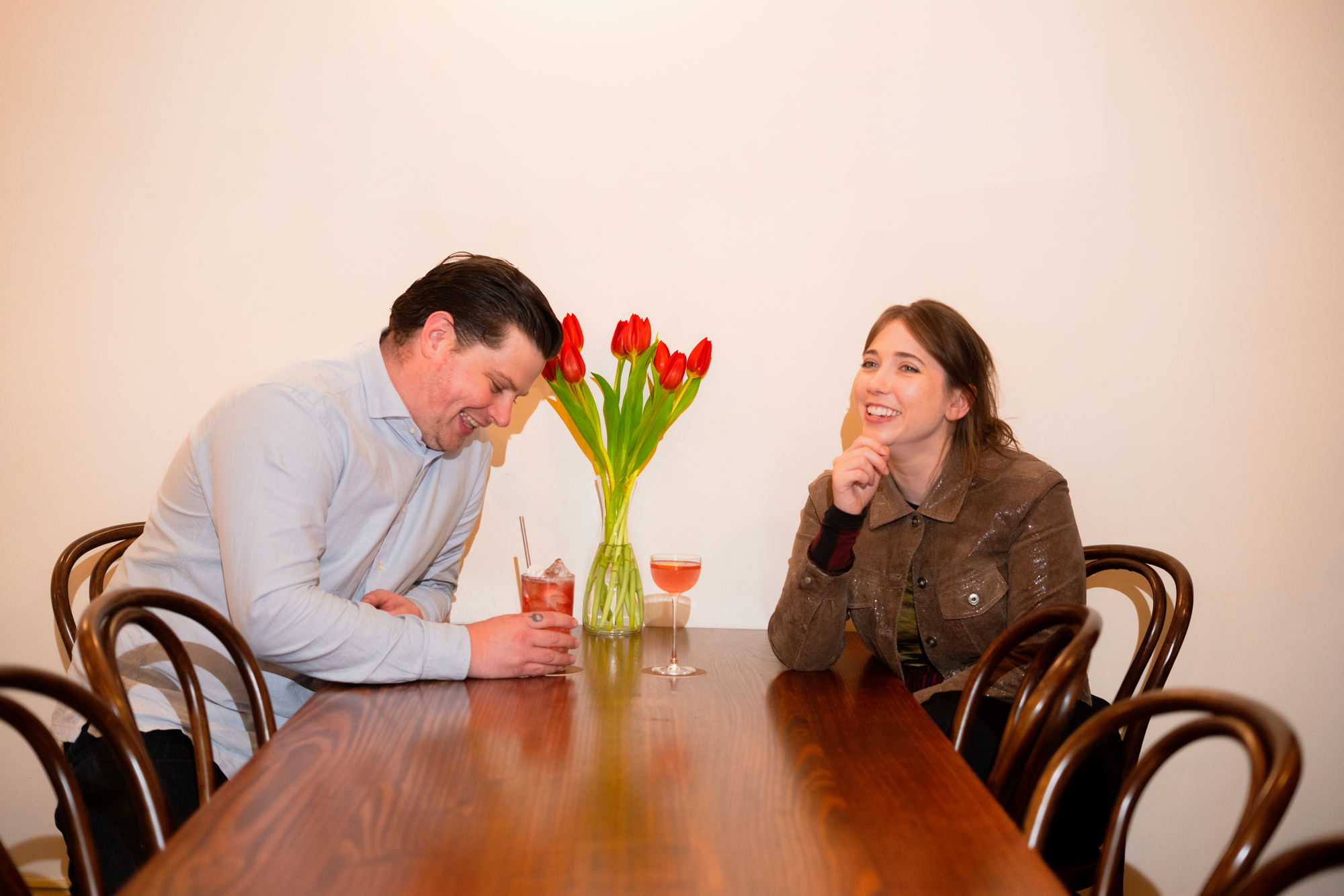 Oska and Dani Whitehart at Bar Bellamy in Melbourne. Photo: Boothby