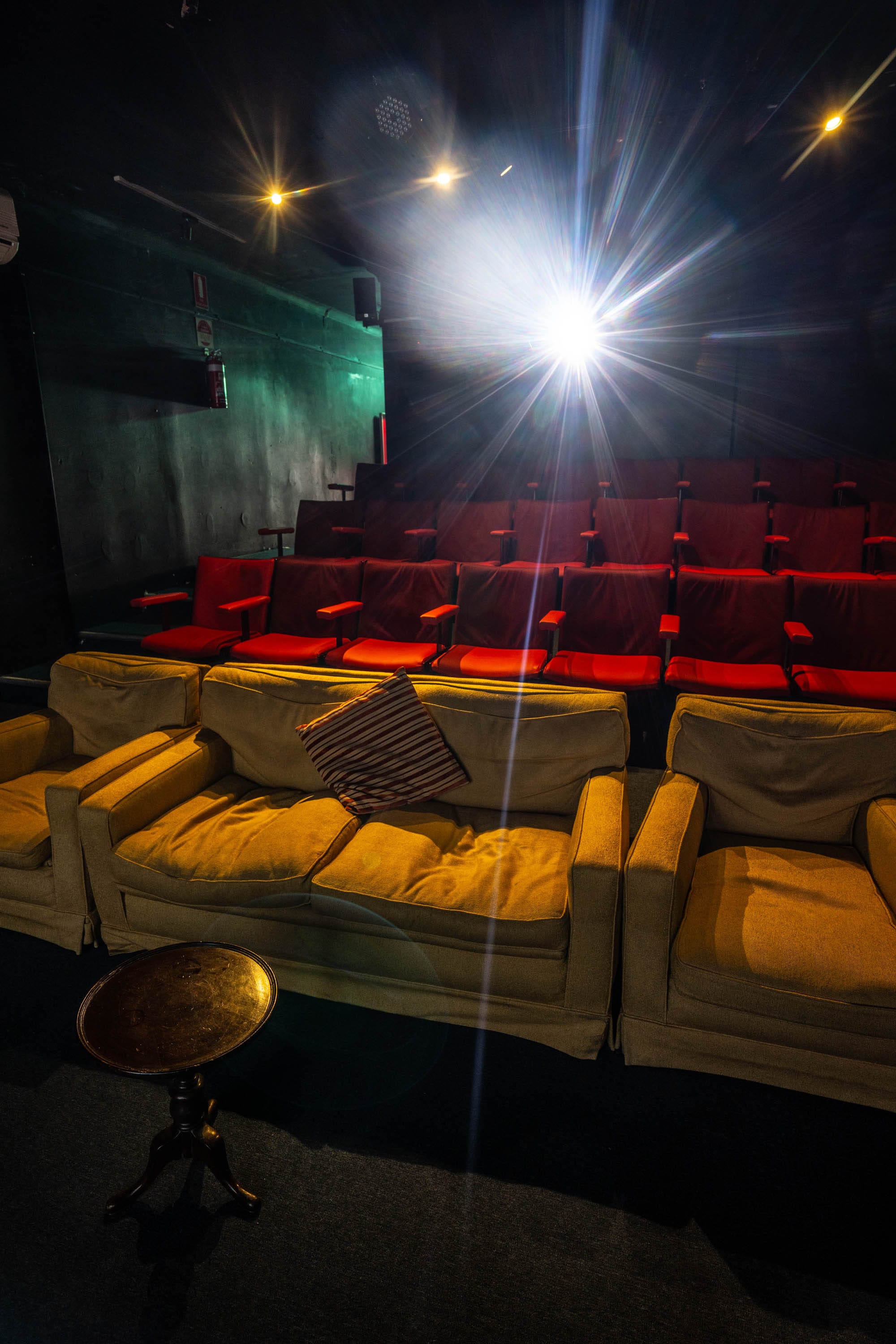 The bar sports a 30-seat theatre — and they are looking for new owners. Photo: Fred Siggins