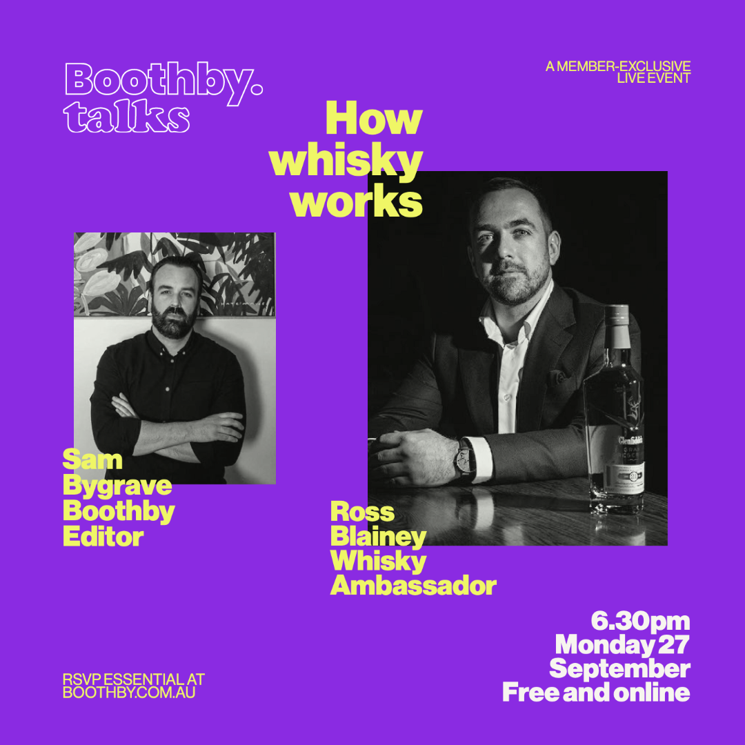 Boothby.Talks: How Whisky Works with Ross Blainey — live, free, and online