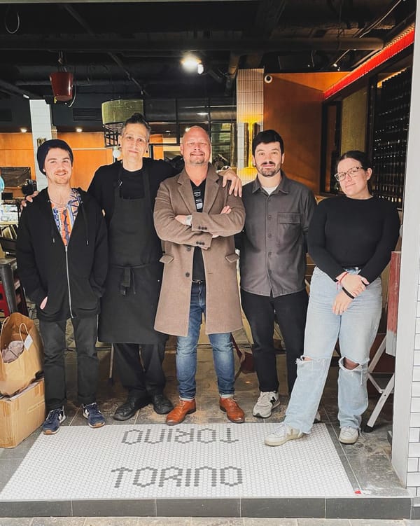 Hamish Goonetilleke (centre) with the Torino Aperitivo team. Photo: Supplied