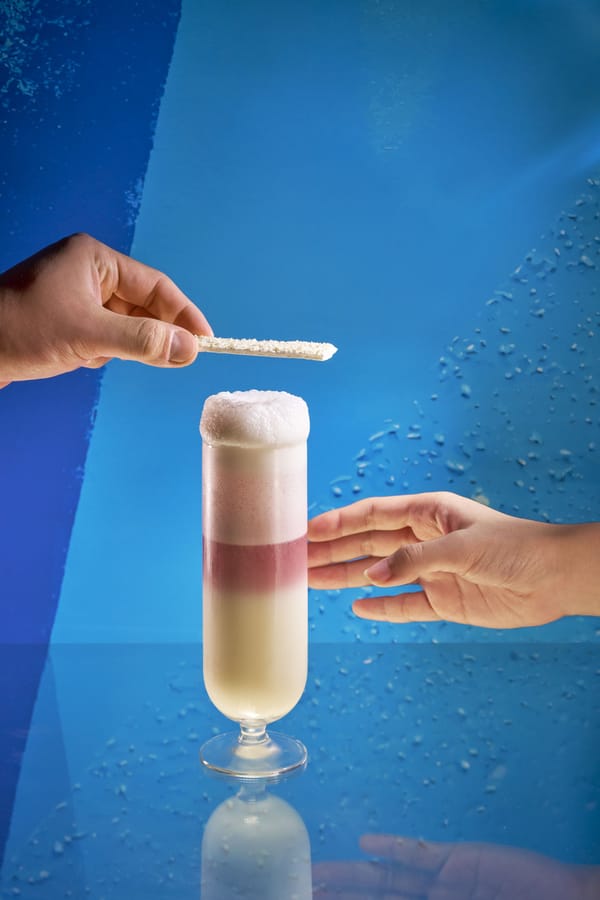 The Champagne Ramos Fizz at Jigger & Pony in Singapore. Photo: Supplied